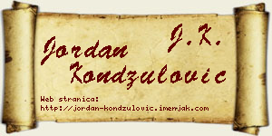Jordan Kondžulović vizit kartica